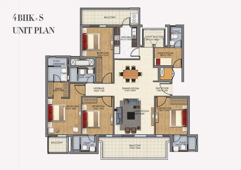 4 BHK Floor Plan DLF The Ultima